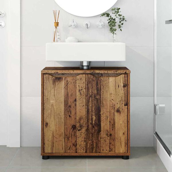 vidaXL Armoire de lavabo de salle de bain Bois Ancien 60 x 30 x 60 cm