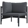 vidaXL Ensemble de canap&eacute; de jardin avec coussin 8 pcs Noir Acier