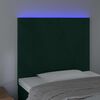 vidaXL T&ecirc;te de lit &agrave; LED Vert fonc&eacute; 100x5x118/128 cm Velours