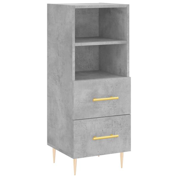 vidaXL Buffet Gris b&eacute;ton 34,5x34x90 cm Bois d'ing&eacute;nierie