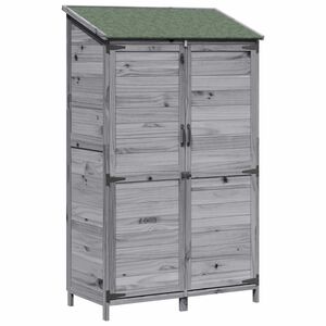 vidaXL Abri de jardin Gris 106,5 x 56 x 176 cm Bois d'ing&eacute;nierie