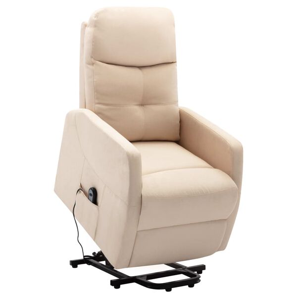 vidaXL Fauteuil Cr&egrave;me Tissu