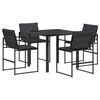 vidaXL Ensemble de salle &agrave; manger pour jardin 5 pc Noir et Gris fonc&eacute;