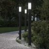 vidaXL Bornes lumineuses avec d&eacute;tecteur et prise lot de 3 110 cm acier inoxydable IP44