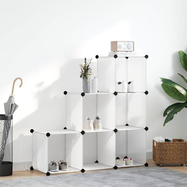 vidaXL Organisateur de rangement cube avec 6 compartiments Blanc