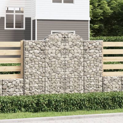 vidaXL Paniers à gabions arqués 9 pcs 200x50x160/180 cm Fer galvanisé