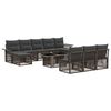 vidaXL Ensemble de canap&eacute; de jardin 11 pc Gris et Gris fonc&eacute;