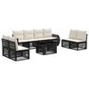 vidaXL Ensemble de canap&eacute; de jardin 9 pc Noir et blanc cr&egrave;me polyrotin