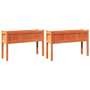 vidaXL Jardini&egrave;res 2 pcs avec pieds cire marron bois de pin massif