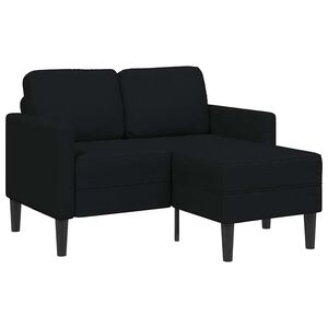 vidaXL Canap&eacute; 2 places avec m&eacute;ridienne en L noir 125 cm tissu
