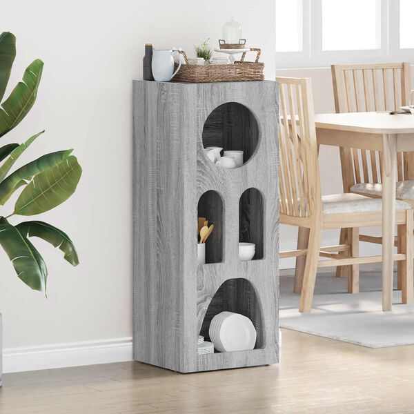 vidaXL Buffet Gris Sonoma 40 x 35 x 100.5 cm Bois d'ing&eacute;nierie