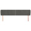 vidaXL T&ecirc;te de lit avec oreilles Gris fonc&eacute; 203x23x78/88 cm Velours