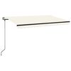 vidaXL Auvent automatique avec capteur de vent et LED 450x350 cm Cr&egrave;me