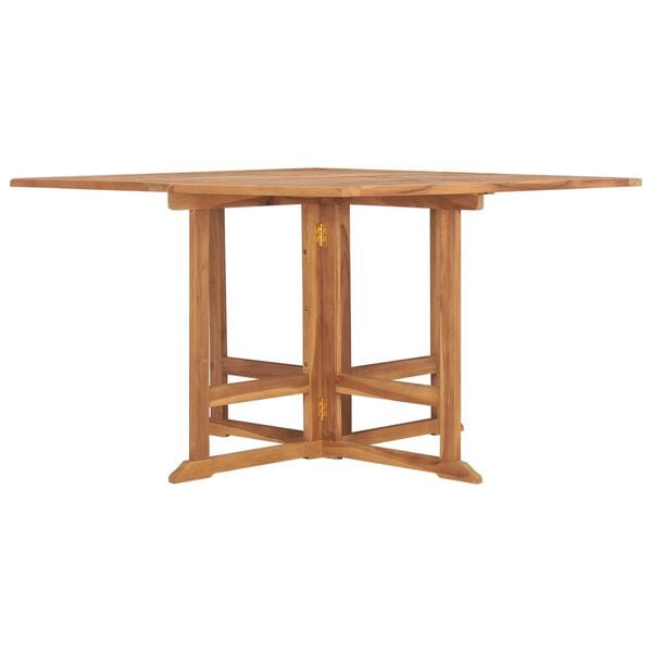 vidaXL Table &agrave; manger pliable de jardin 120x120x75 cm Bois de teck