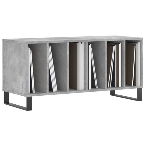 vidaXL Armoire &agrave; disques gris b&eacute;ton 100x38x48 cm bois d'ing&eacute;nierie