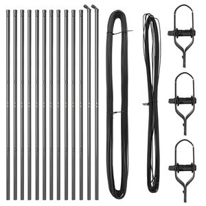 vidaXL Poteaux de clôture 13 pcs Gris Ø32mm 170 cm Acier galvanisé