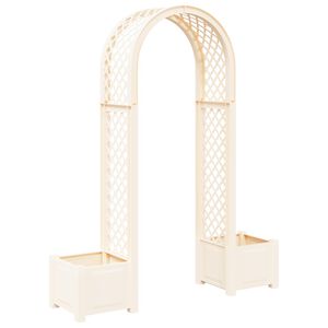 vidaXL Arc &agrave; Roses avec Jardini&egrave;re Blanc 168,5 x 43 x 207 cm PP