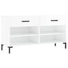 vidaXL Banc &agrave; chaussures blanc brillant 102x35x55 cm bois d'ing&eacute;nierie