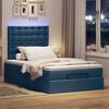 vidaXL Cadre de lit ottoman avec matelas bleu 120x200 cm tissu