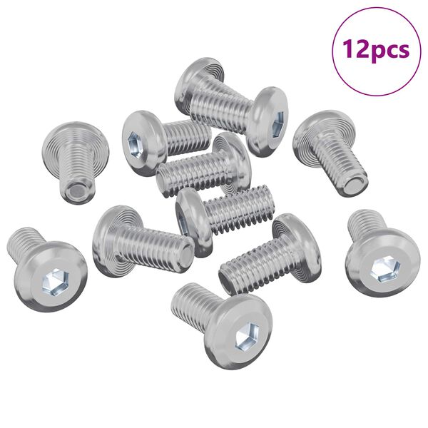 vidaXL Vis de verrou Uni 12 pcs Argent&eacute; M6 x 12 mm Acier