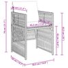 vidaXL Ensemble &agrave; manger de jardin et coussins 15 pcs gris clair rotin