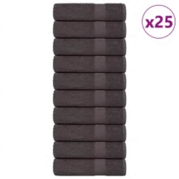 vidaXL Serviettes de douche FROGN 25 pcs anthracite 70x140 cm 360 g/m&sup2;