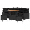 vidaXL Ensemble de canap&eacute; de jardin 8 pc Noir polyrotin
