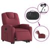 vidaXL Fauteuil inclinable &eacute;lectrique rouge bordeaux tissu