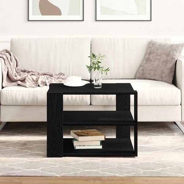 vidaXL Table basse Ch&ecirc;ne noir 58 x 58 x 40 cm Bois d'ing&eacute;nierie