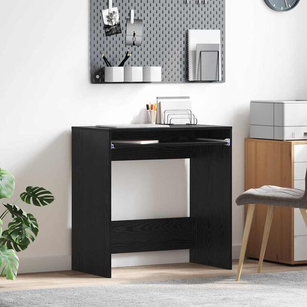 vidaXL Bureau Ch&ecirc;ne noir 77,5 x 43 x 79 cm Bois d'ing&eacute;nierie