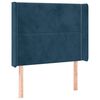 vidaXL T&ecirc;te de lit avec oreilles Bleu fonc&eacute; 103x16x118/128 cm Velours
