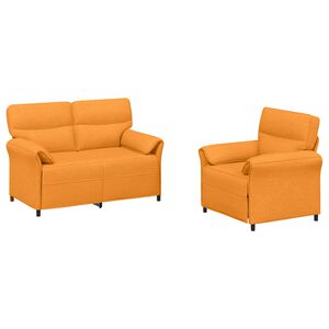 vidaXL Ensemble de Canap&eacute;s 2 pc Jaune fonc&eacute; Tissu