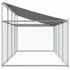 vidaXL Cage pour chien avec toit et porte gris 8x2x2 m acier galvanis&eacute;