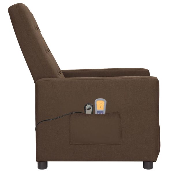 vidaXL Fauteuil &eacute;lectrique de massage Marron Tissu