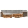 vidaXL Ensemble de canap&eacute;s d'ext&eacute;rieur 7 pc Naturel et gris clair