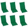 vidaXL Chaises de jardin lot de 6 avec coussins vert Bois teck massif