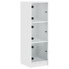 vidaXL Buffet avec portes en verre blanc 35x37x109 cm