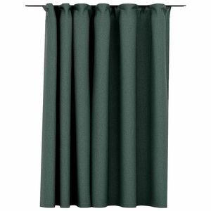 vidaXL Rideau occultant d'aspect de lin avec crochets Vert 290x245 cm