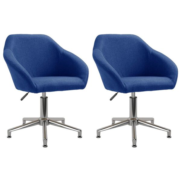 vidaXL Chaises pivotantes &agrave; manger lot de 2 bleu tissu