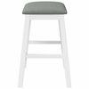 vidaXL Chaises de bar avec coussins 2 pcs blanc bois massif d'h&eacute;v&eacute;a