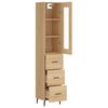 vidaXL Buffet haut Ch&ecirc;ne sonoma 34,5x34x180 cm Bois d'ing&eacute;nierie