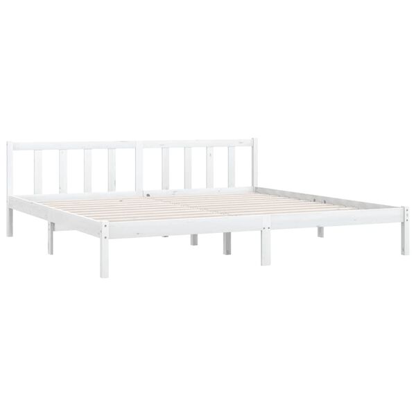 vidaXL Cadre de lit sans matelas blanc bois massif 200x200 cm