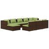 vidaXL Salon de jardin 10 pcs avec coussins marron r&eacute;sine tress&eacute;e