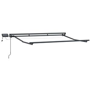 vidaXL Manual Awning Frame with Solar LED 2,5 x 2 m Anthracite
