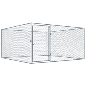 vidaXL Chenil ext&eacute;rieur pour chiens Acier galvanis&eacute; 2x2x1 m