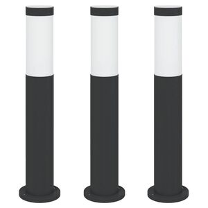 vidaXL Borne lumineuse lot de 3 50 cm acier inoxydable IP44