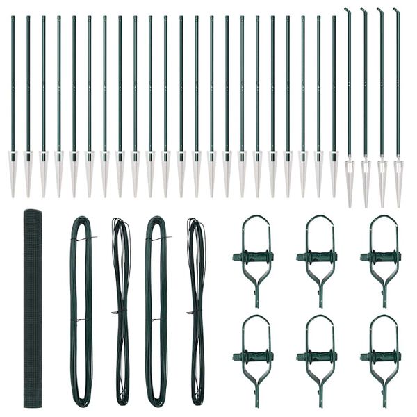 vidaXL Poteau de cl&ocirc;ture. Vert 50 x 1,5 m (maille 16 x 16 mm)