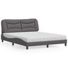 vidaXL Lit avec matelas Hvar gris 160x200 cm similicuir
