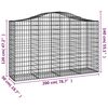 vidaXL Panier de gabions arqu&eacute; 200x50x120/140 cm Fer galvanis&eacute;