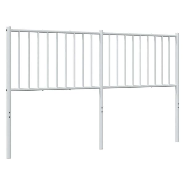 vidaXL T&ecirc;te de lit de remplacement m&eacute;tal blanc 160 cm